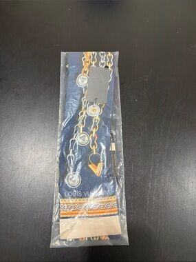 Fashion Accessory Monogram Reversible Silk Twilly Scarf, Hair tie, headband